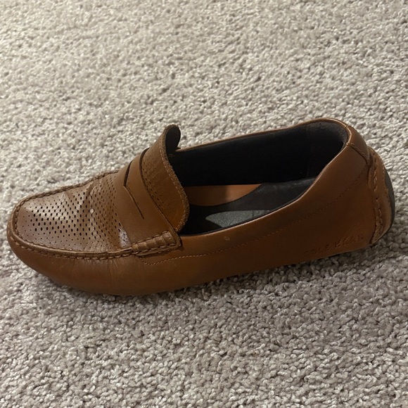 Cole Haan Men's Tan Perforated Loafers - Picture 8 of 8